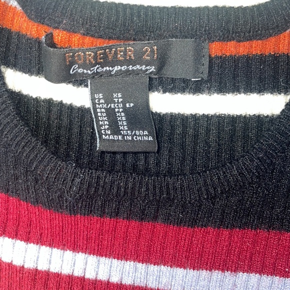 FOREVER 21 STRIPED BODYCON DRESS SIZE XS - Picture 3 of 4